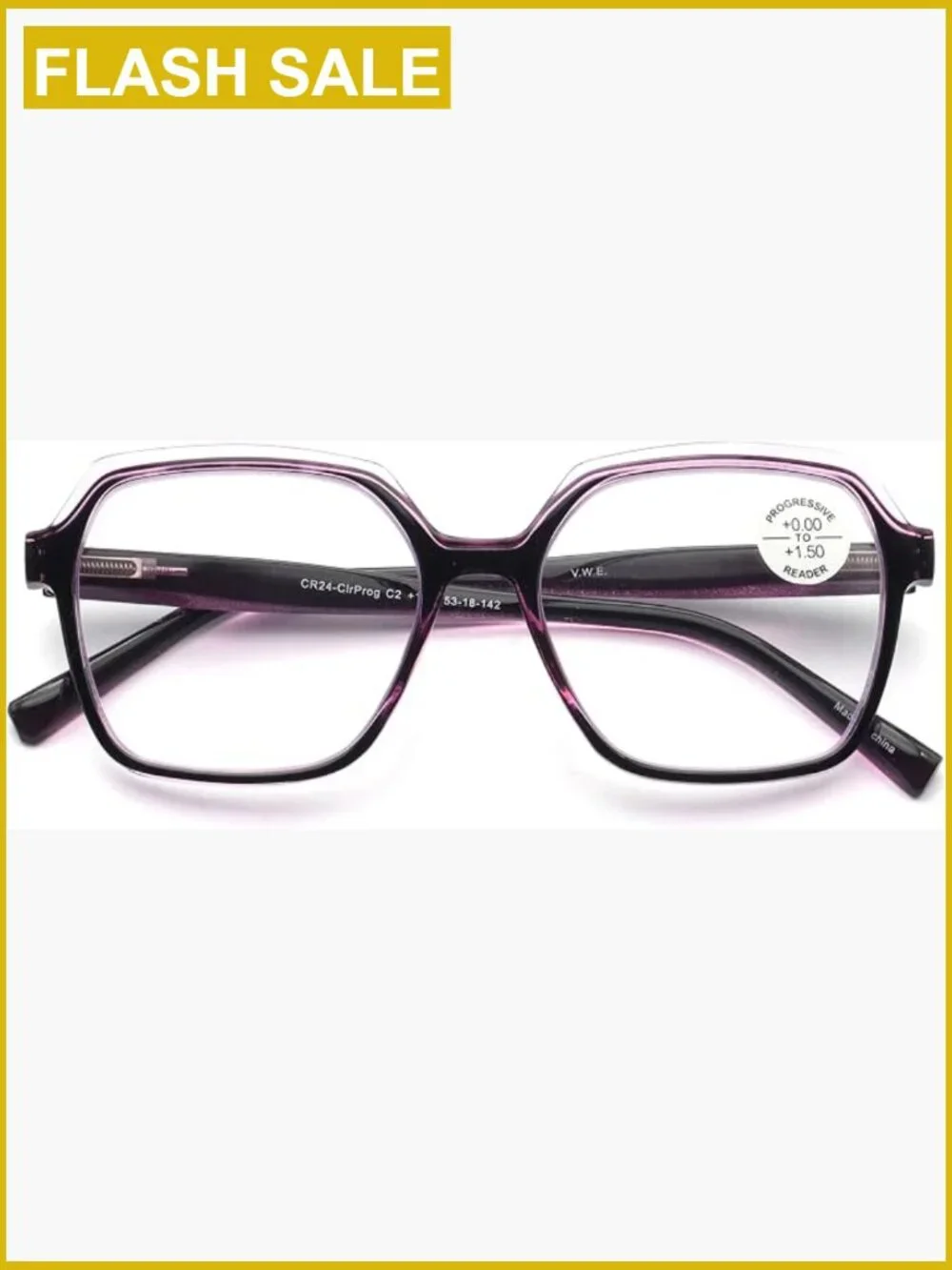 Progressive Clear Lens Reading Glasses No-Line Multifocus